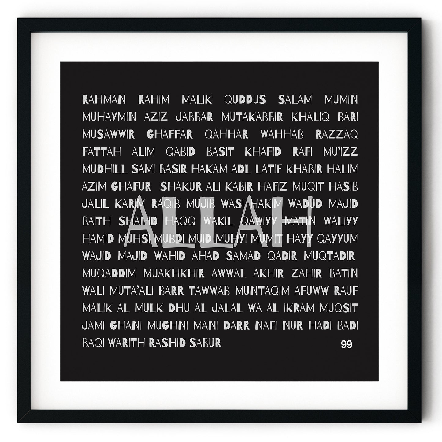 99 Names of Allah | Art Print