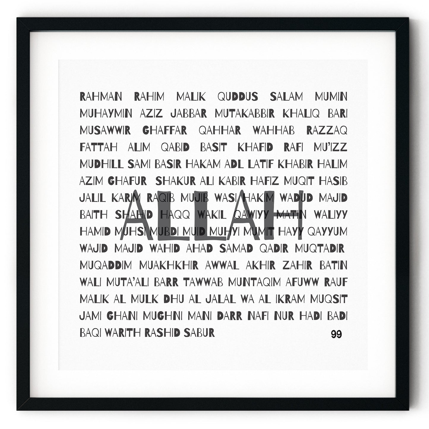 99 Names of Allah | Art Print