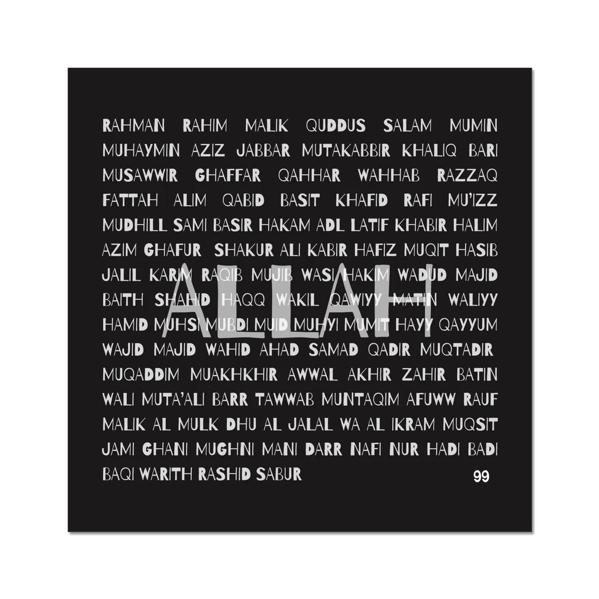 99 Names of Allah | Art Print