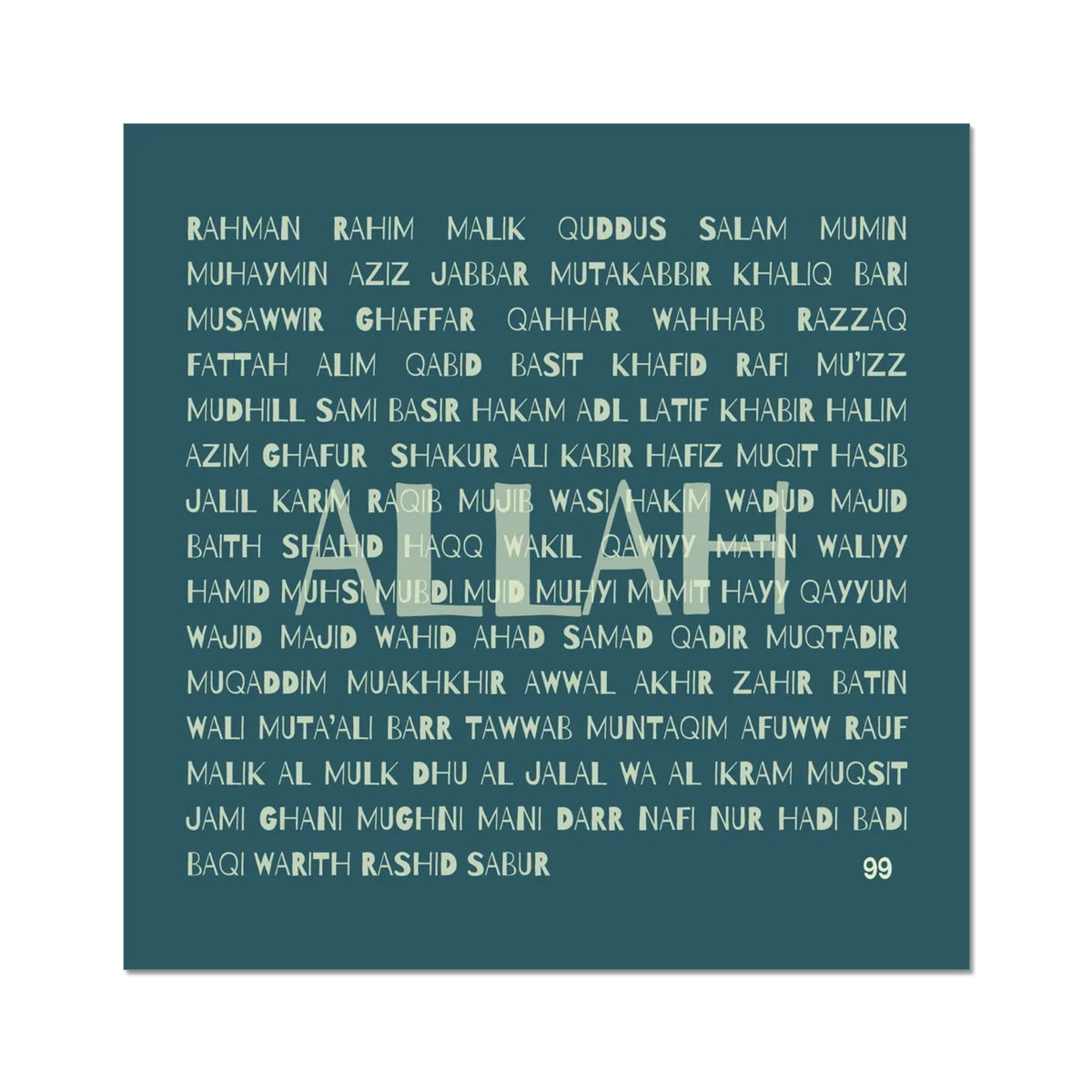 99 Names of Allah | Art Print