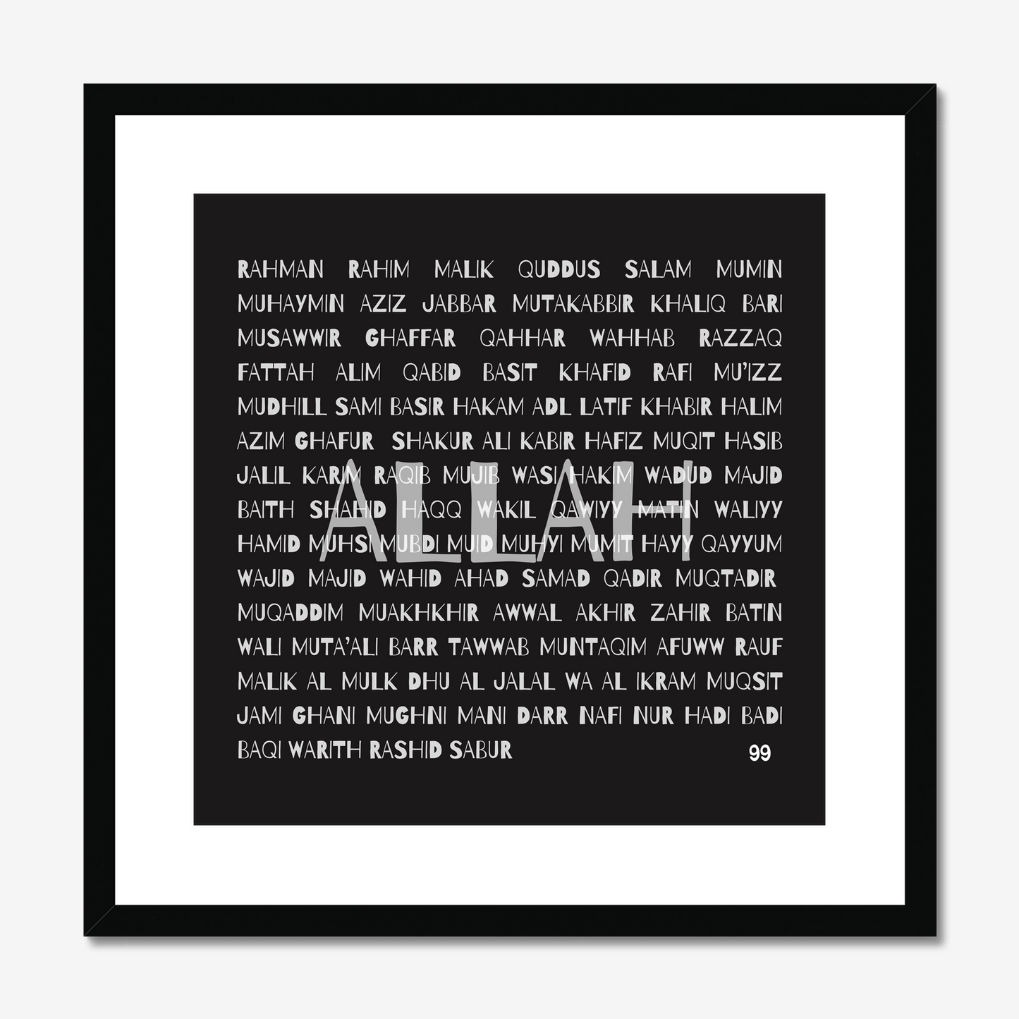 99 Names of Allah | Art Print