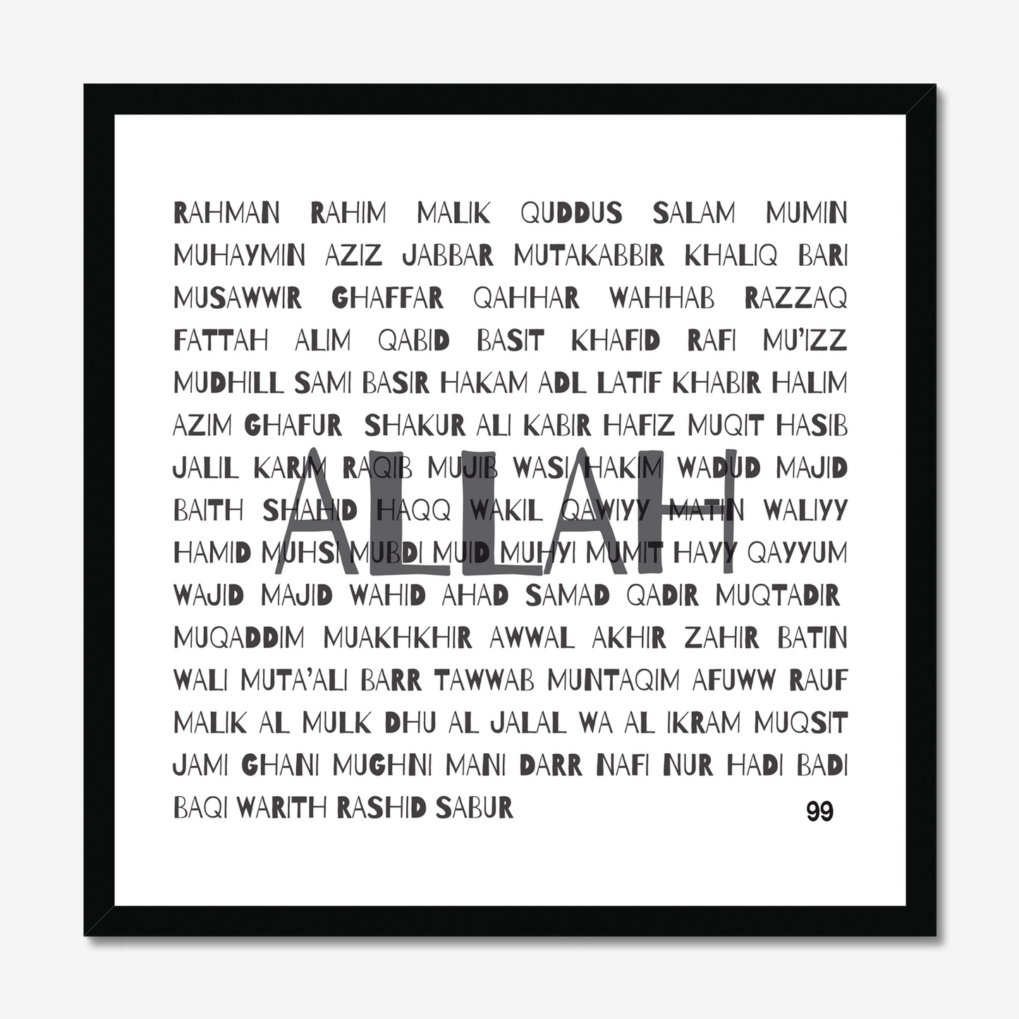 99 Names of Allah | Art Print